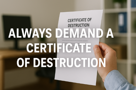 Certificate of Destruction