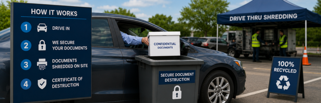 How drive thru shredding works for secure confidential document destruction