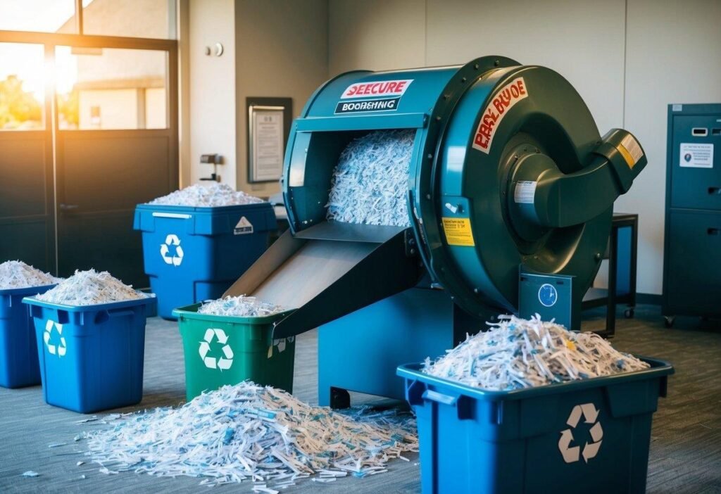 Mobile shredding services recycling shredded paper