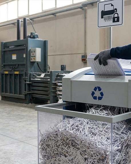 Mobile shredding service securely destroying confidential documents on-site
